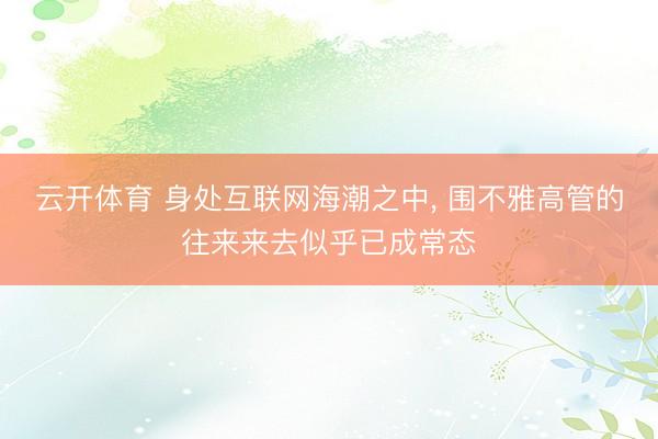 云开体育 身处互联网海潮之中, 围不雅高管的往来来去似乎已成常态