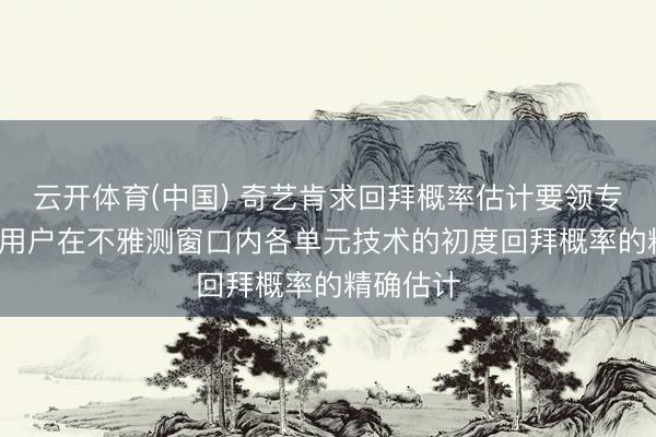 云开体育(中国) 奇艺肯求回拜概率估计要领专利， 罢了用户在不雅测窗口内各单元技术的初度回拜概率的精确估计