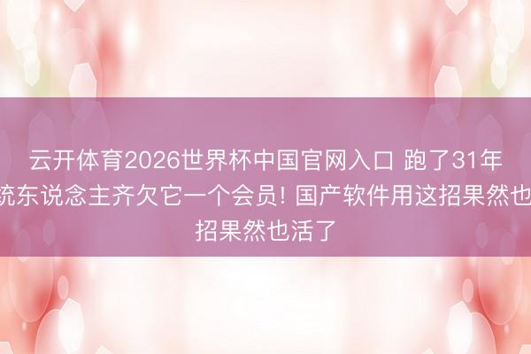 云开体育2026世界杯中国官网入口 跑了31年! 统统东说念主齐欠它一个会员! 国产软件用这招果然也活了