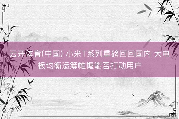 云开体育(中国) 小米T系列重磅回回国内 大电板均衡运筹帷幄能否打动用户