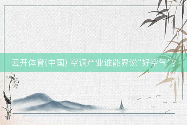 云开体育(中国) 空调产业谁能界说“好空气”?