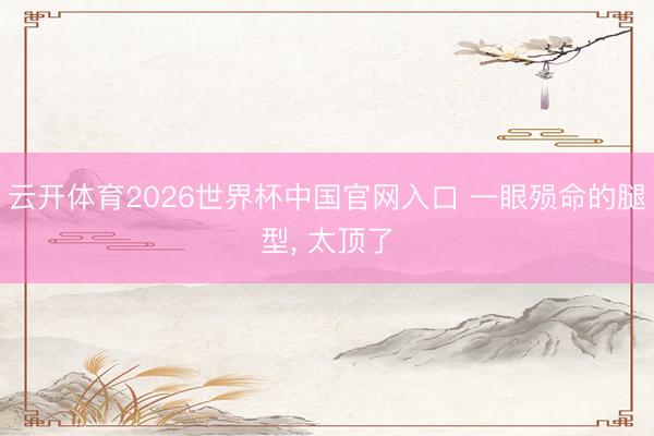 云开体育2026世界杯中国官网入口 一眼殒命的腿型， 太顶了