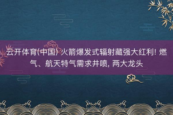 云开体育(中国) 火箭爆发式辐射藏强大红利! 燃气、航天特气需求井喷， 两大龙头