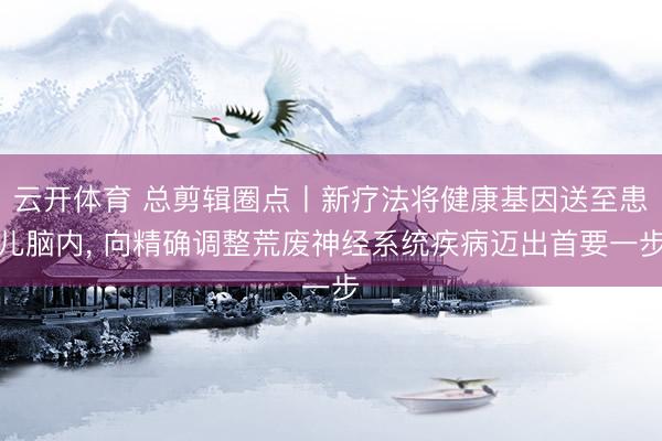 云开体育 总剪辑圈点丨新疗法将健康基因送至患儿脑内， 向精确调整荒废神经系统疾病迈出首要一步