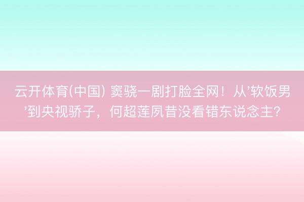 云开体育(中国) 窦骁一剧打脸全网！从'软饭男'到央视骄子，何超莲夙昔没看错东说念主？