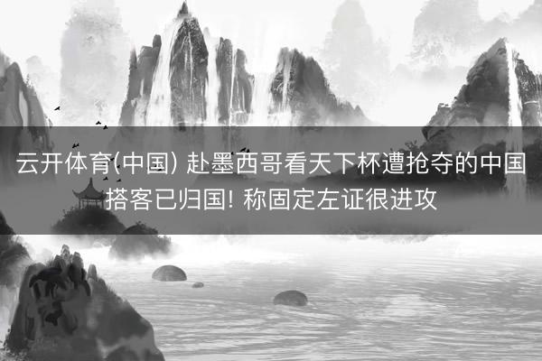 云开体育(中国) 赴墨西哥看天下杯遭抢夺的中国搭客已归国! 称固定左证很进攻
