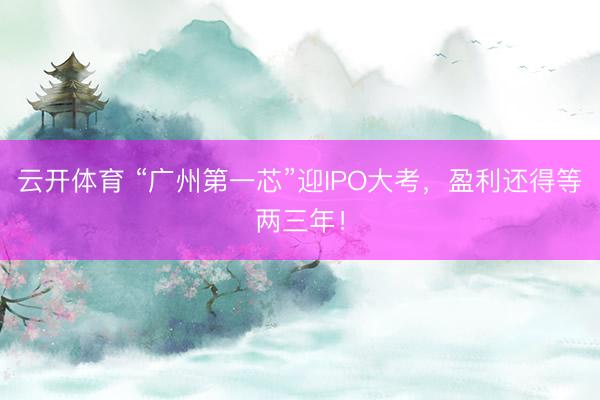 云开体育 “广州第一芯”迎IPO大考，盈利还得等两三年！