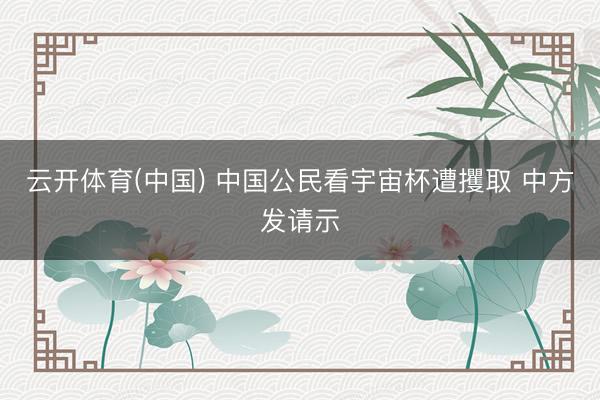 云开体育(中国) 中国公民看宇宙杯遭攫取 中方发请示